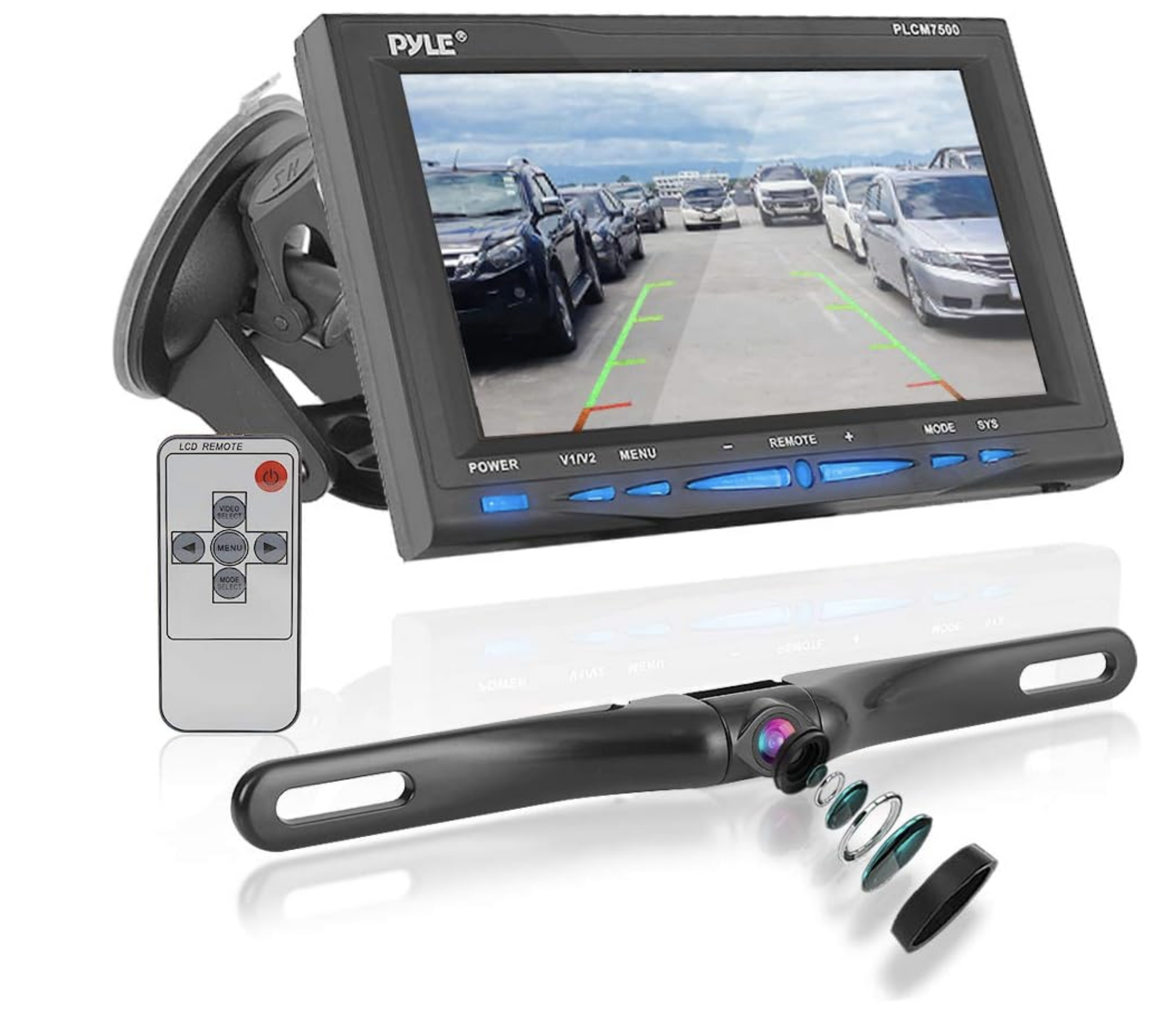 Pyle Cámara y monitor para asistir en el estacionamiento, Negro - Imagen 2