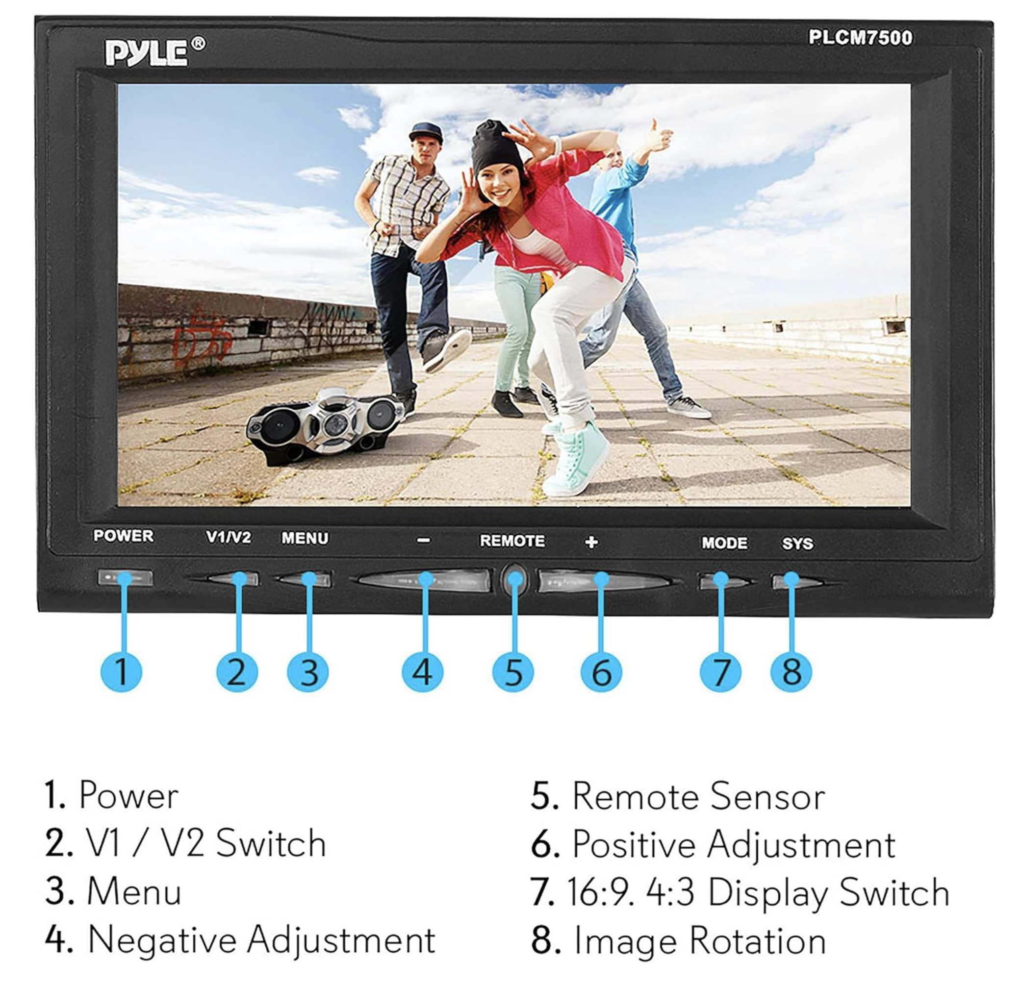 Pyle Cámara y monitor para asistir en el estacionamiento, Negro - Imagen 4
